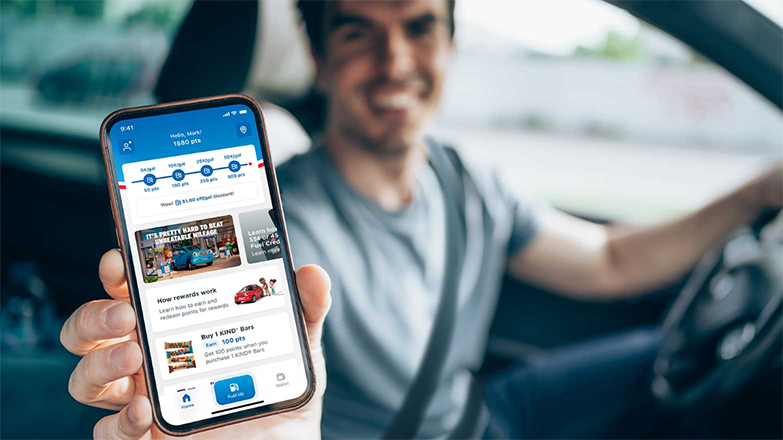Man with mobile app
